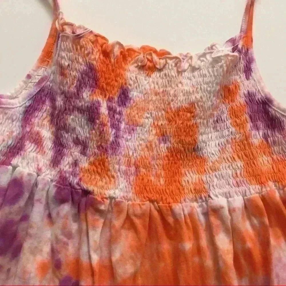 New! Tie dye Spaghetti Strap Smocked dress.
